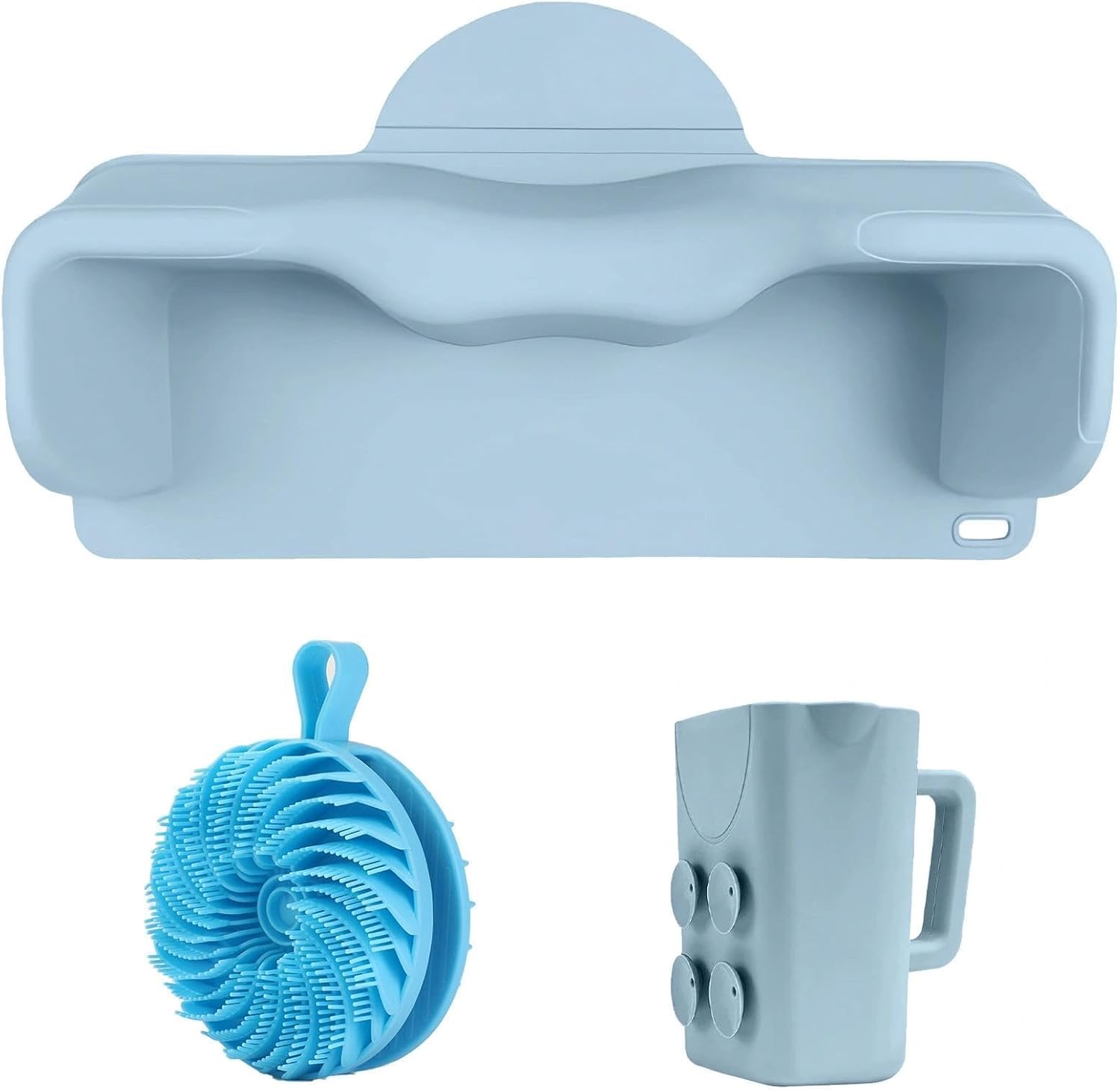 Silicone Portable Shampoo Bowl, Hair Washing Station for Kids and Elderly with Rinse Cup & Scalp Massager, Hair Washing Basin for Sink or Bathtub at Home with Neck Support