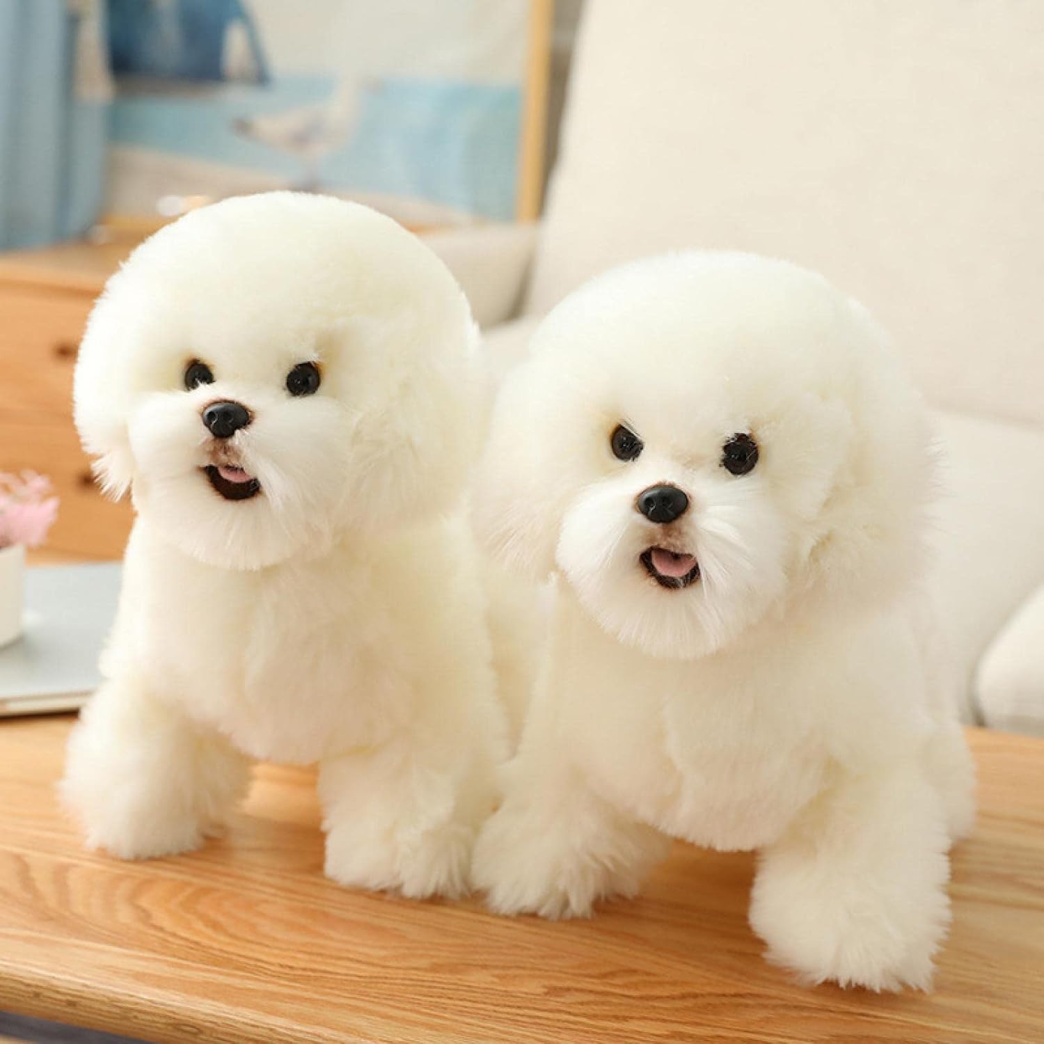 Bonito Juguete Peluche Perro Simulación, Juguetes Animales Peluche Bichon Frise Realistas, Adorno Encantador para El Hogar, Regalos Cumpleaños para Niños, 35 Cm