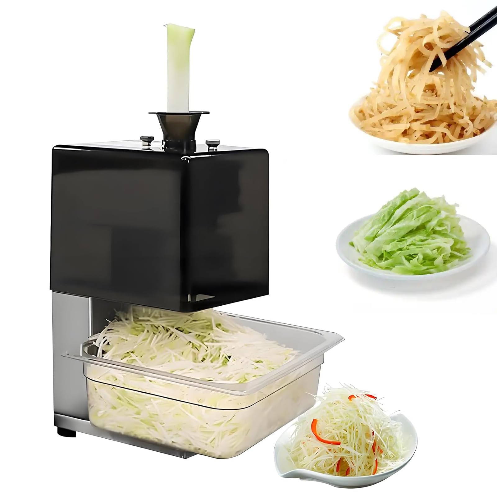TYH Tagliacipolle Elettrico, Macchina Tritatutto Commerciale per Cipollotti, Affettatrice Automatica da Cucina, Tagliaverdure per Peperoni, Sedano E Prezzemolo, 3 Misure di Taglio