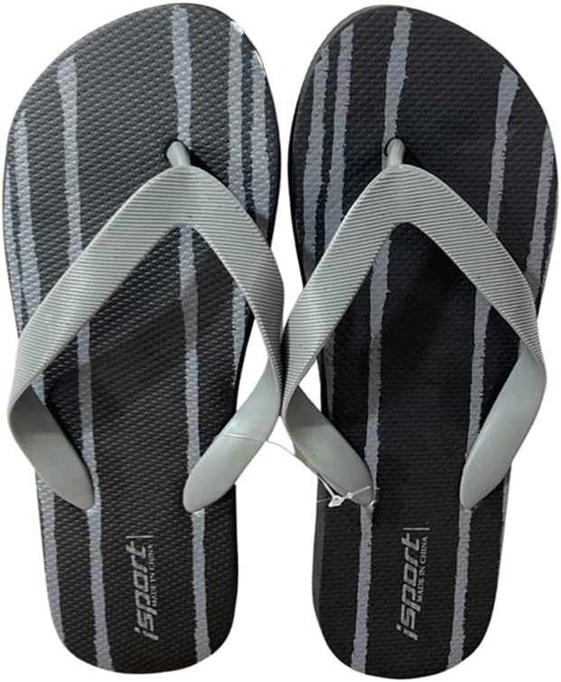 Isport Men's Rubber Slipper (Black, 45)