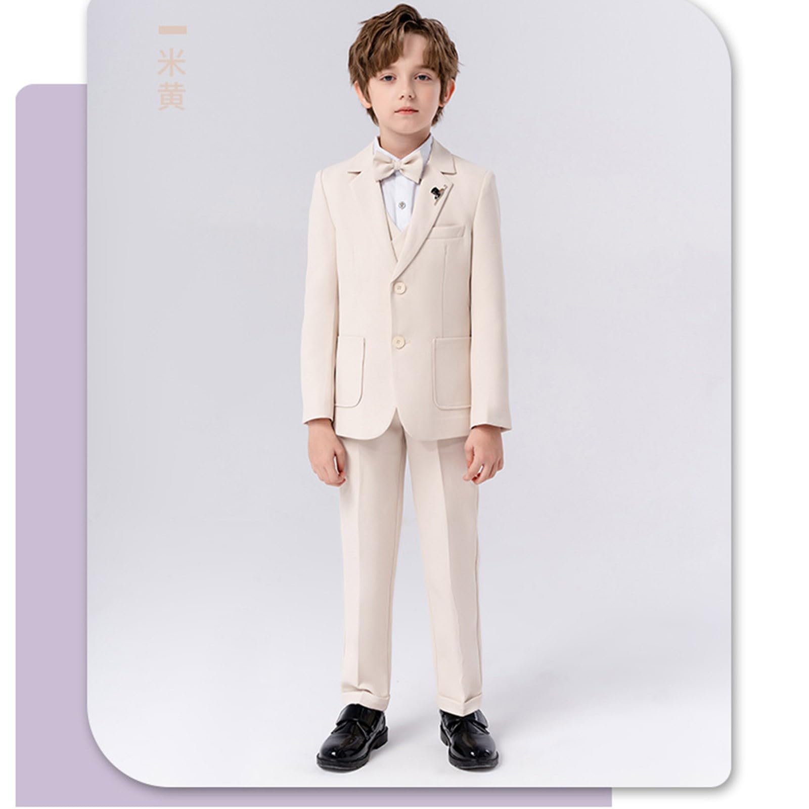 Generisch Bambini Bambino Bambino Bambino Ragazzi Primavera Autunno Plaid Camicia Manica Lunga Pantaloni Cappotto Papillon Abiti 5PC Vestito Vestire