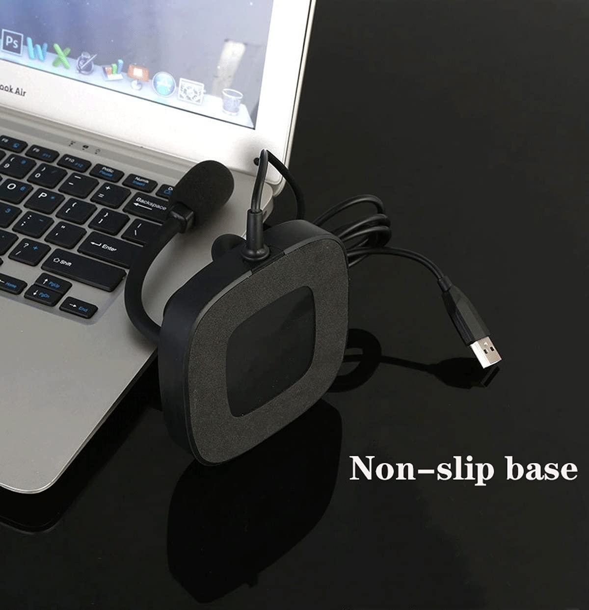 Microfono USB, microfono da gioco Plug & Play, microfono per streaming con pulsante muto, ideale per giochi, riunioni (nero)