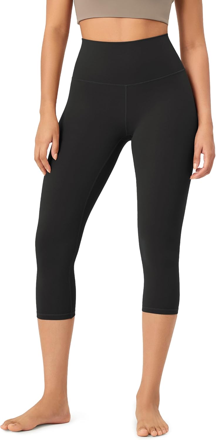 ODODOS Buttery Soft Lounge Yoga Capris for Women, 14″ / 19″ / 21″ High Waist Capri Leggings