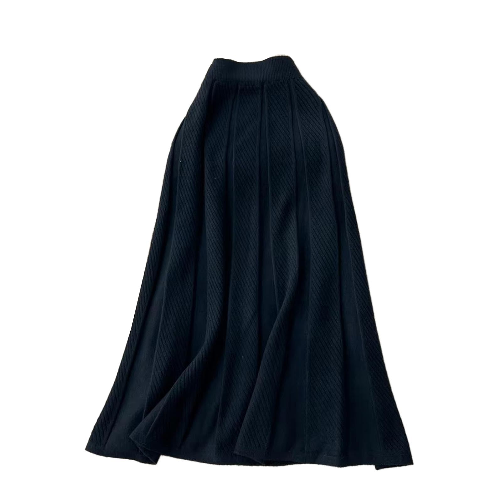Gonna midi plissettata a vita alta con linea ad A da donna, autunno-inverno