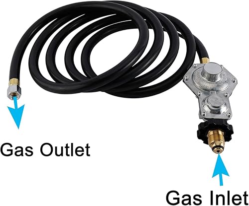 Miniatura 3 de Artilife Manguera reguladora de propano de dos etapas de 10 pies con conexión POL estándar x 3/8 pulgadas hembra para RV, parrilla, generador de