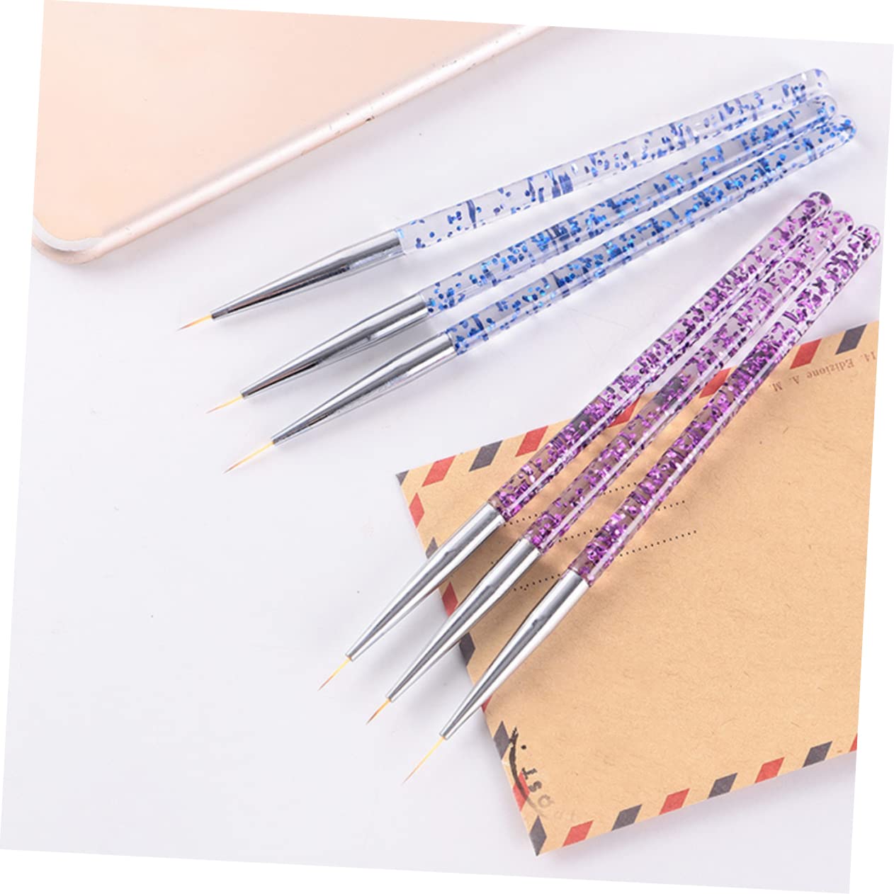 SHERCHPRY 12 pcs Nail Art Striping Brushes Nail Design Pens for Fine Line Drawing for Home Salon Use Stylish Colors