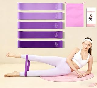 Resistance Bands Set for Working Out Elastic Exercise Bands for Pilates Yoga Squats Leg Glute Arm Training with Storage Bag