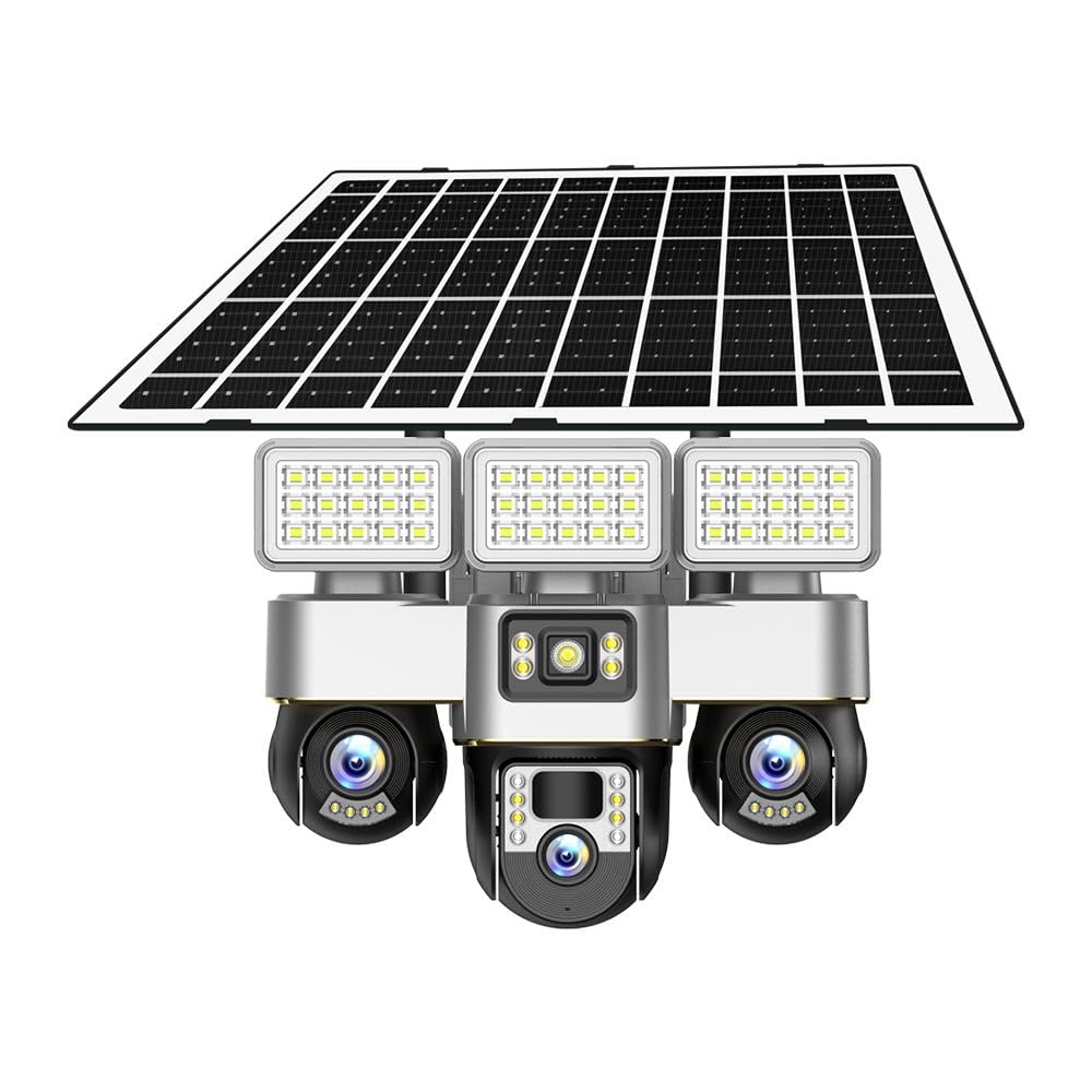 4G Solar Triple Lens Outdoor CCTV Camera | 12MP Ultra HD | 3-Screen Panoramic View | 10X Zoom | Auto Tracking & Human Detection | Color Night Vision | Two-Way Audio | IP66 Waterproof-image-8