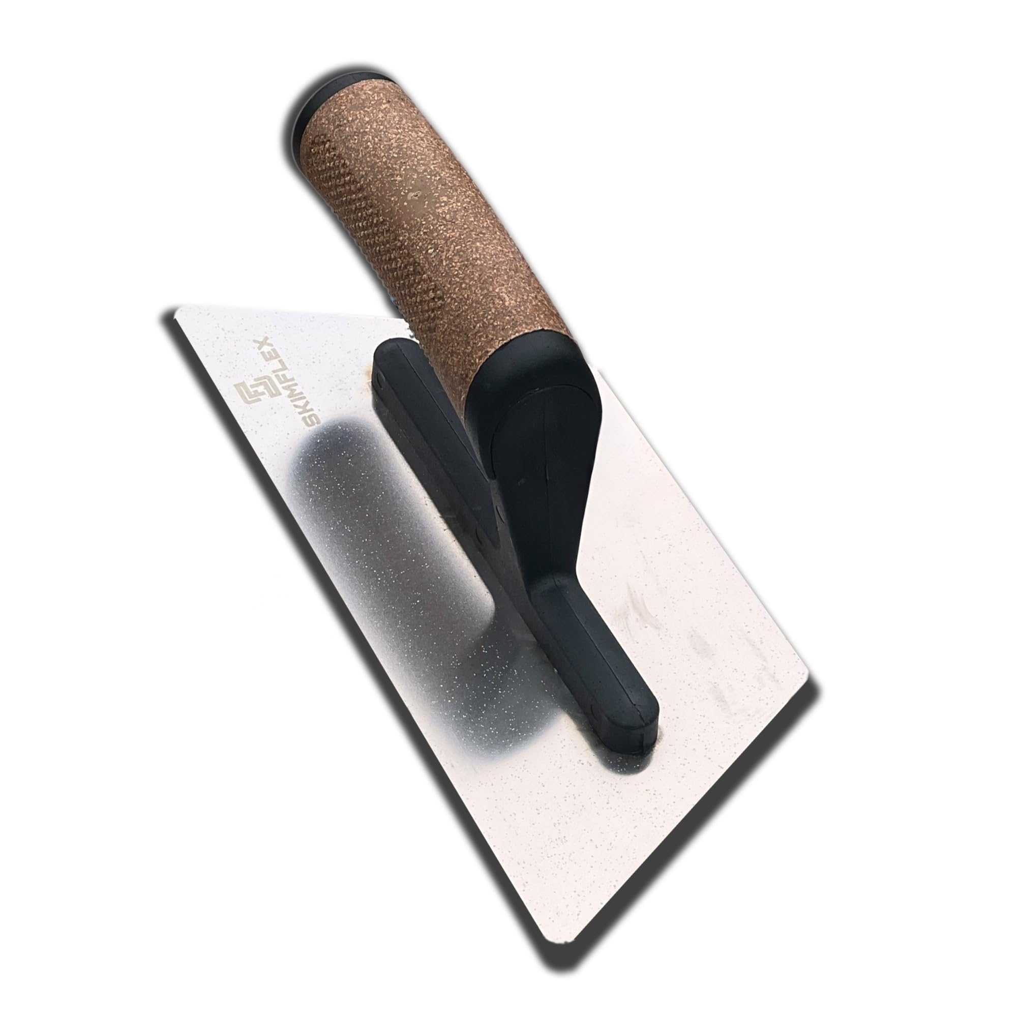 Skimflex Venetian Plaster Trowel 240mm – Stiff Trapezoid Stainless Steel Blade with Cork Handle – Microcement Finishing Tool for Decorative Plastering