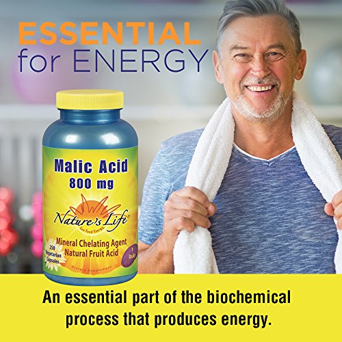Nature's Life Malic Acid 800 Mg | Chelating Agent May Help Support Energy & Muscle Comfort | No Gluten, Non-Gmo | 250 Count #TOP2