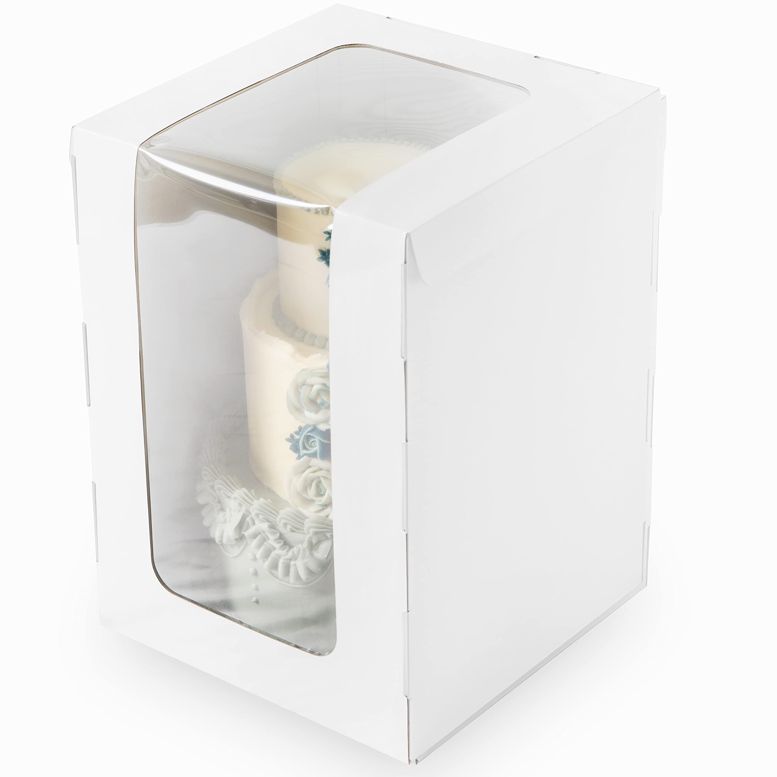 Baker's Dream Box [10 Pack] Tall Cake Boxes for Tier Cakes, 10x10x14 Cake Box with Window