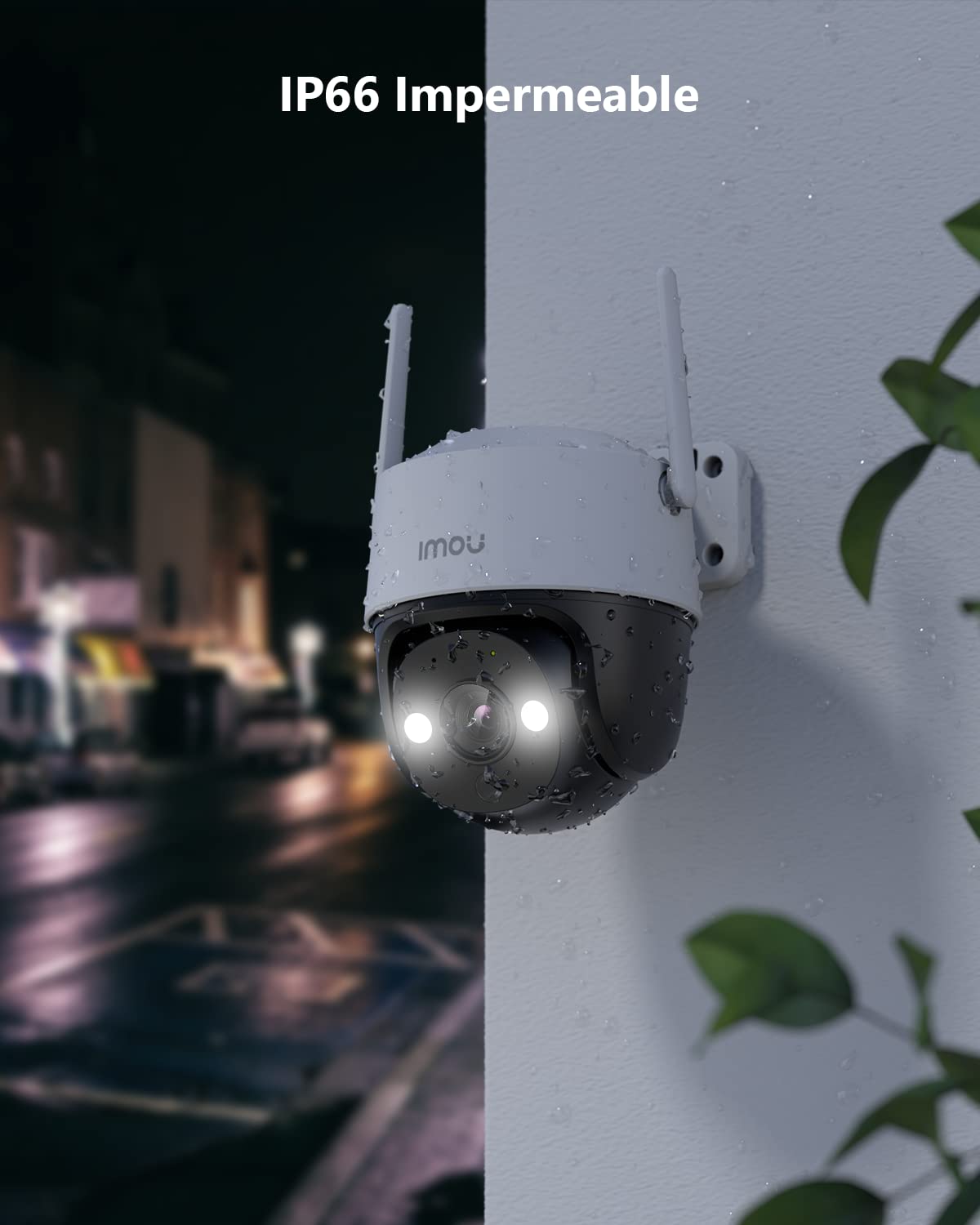 Imou 2K(3MP) Cámara Vigilancia Exterior 2-Pack, 360° PTZ Cámara WiFi IP Vigilancia de Seguridad, Visión Nocturna Color 30M, Detección Humana, Seguimiento Automático, Sirena, Audio Bidireccional, IP66