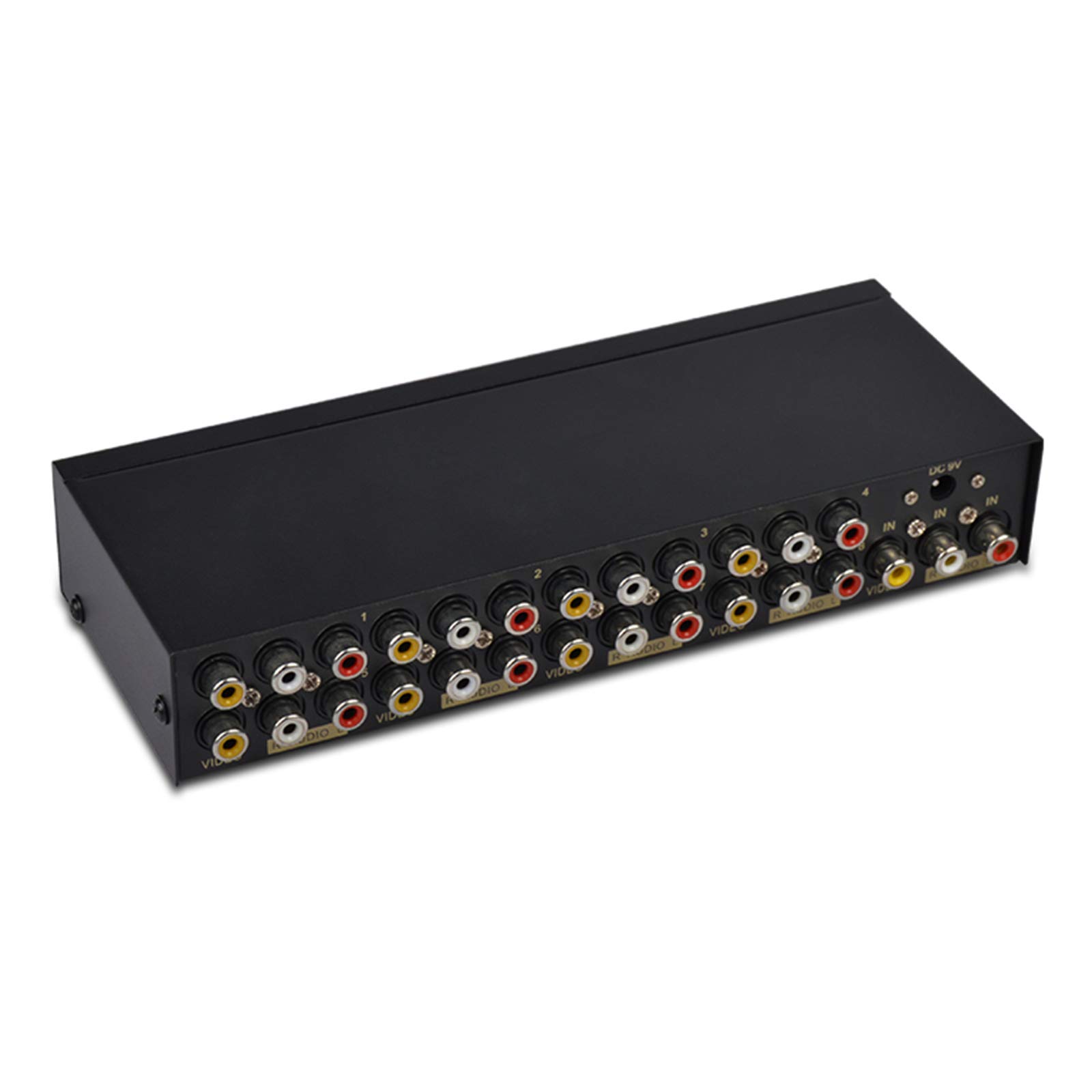 8-fach Composite RCA AV Splitter 1x8 Video 1 in 8 Out Selector Box Splitter Distributor für STB DVD HDTV