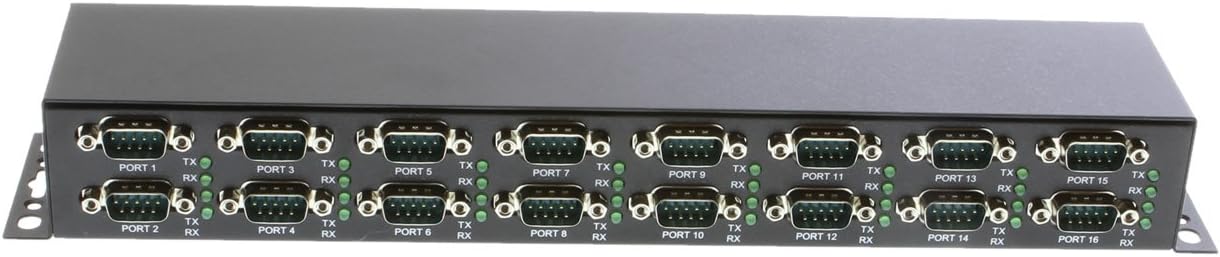 Coolgear 16-Port Industrial Serial RS-232 to USB 2.0 Rack Mount Adapter w/FTDI Chipset