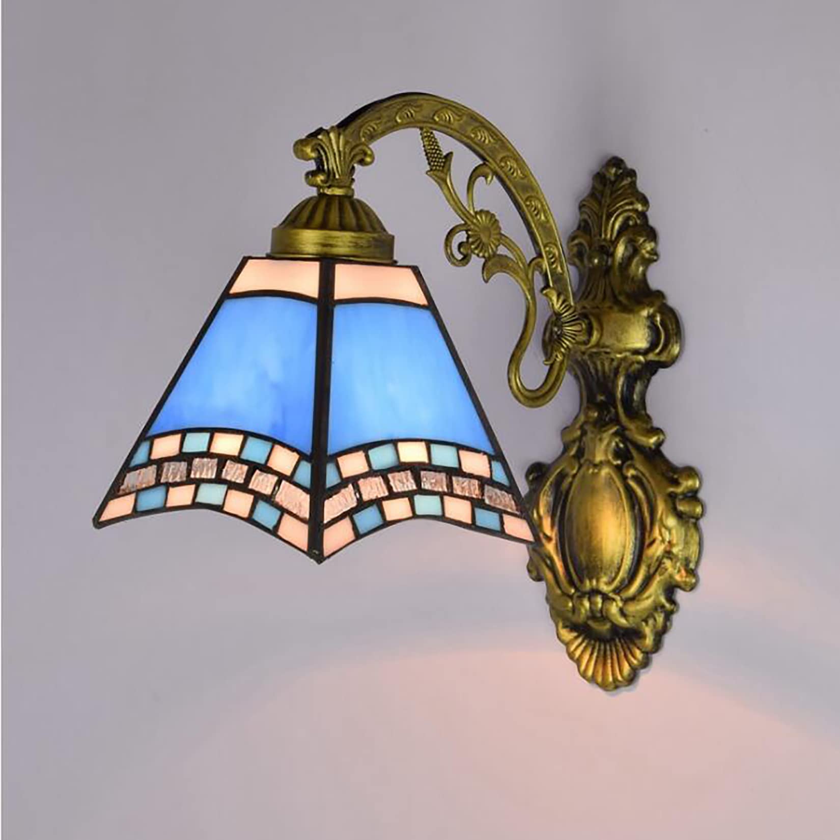 Lampada da Parete in Stile Tiffany Lampada da Parete Decorativa retrò Solida per Scale del Corridoio Camera da Letto Lampada da Toeletta per Soggiorno