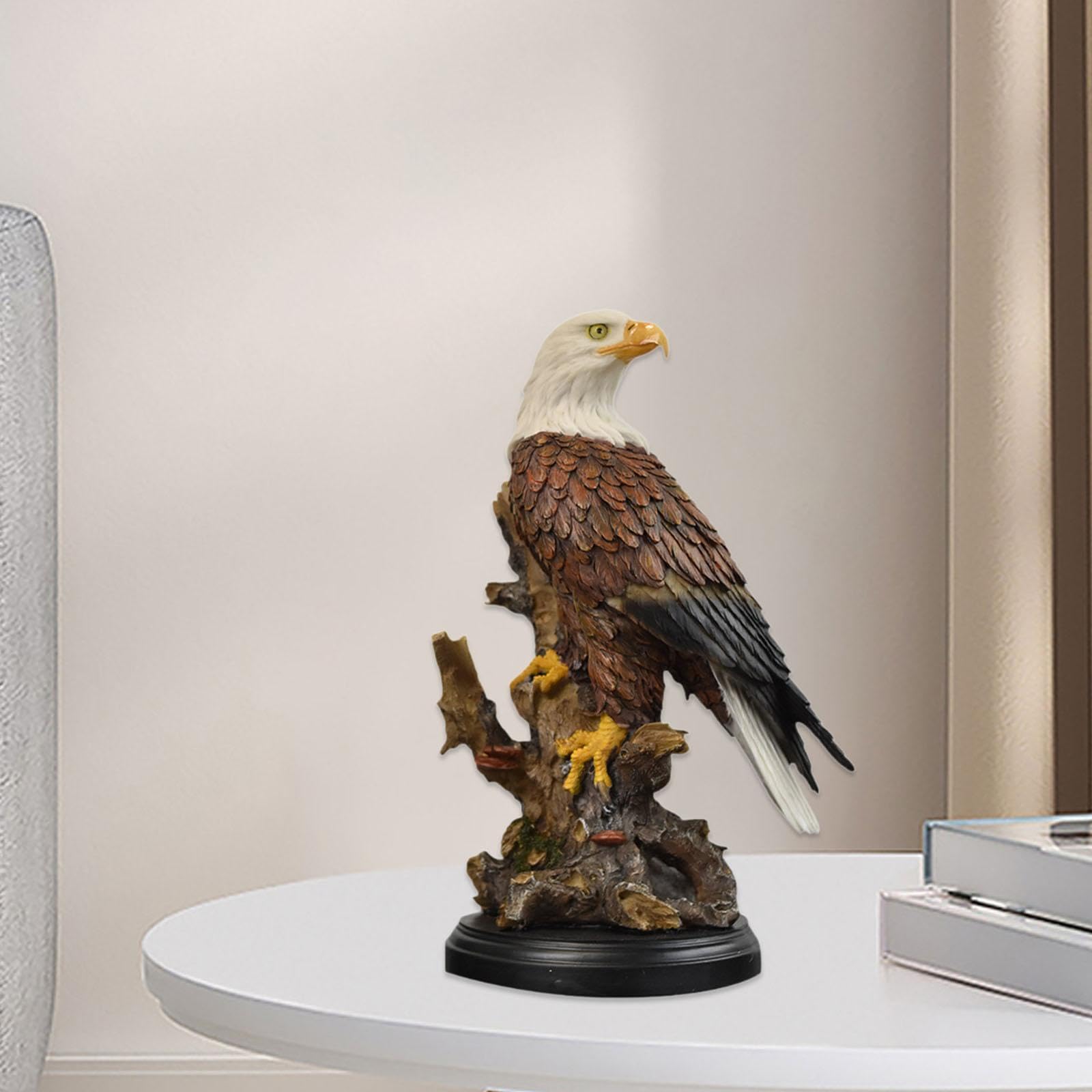 Figurine de Bureau Aigle Statue de Collection Décoration Moderne Oiseau Sculpture En Résine à Exposer dans Un Club, Un Jardin, Une Chambre, Un Hôtel O, 16x16cmx33cm