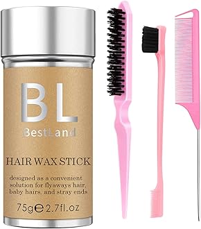 Sponsored Ad - 4Pcs Hair Wax Stick & Slick Back Hair Brush Versatile Hair Styling Set, Hair Wax Stick for Flyaways & Wigs Hair Tamer Styling, Edge Brush, Teasing Brush and Rat Tail Combs for Kid Women Girls (Pink)