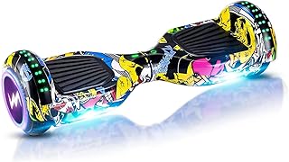 WEELMOTION HIPHOP Hoverboard with Music Speaker, 6.5" Shining All Terrain Wheels and Vibrant lights, UL2272 Certified self balancing scooter with hover board bag, with Range up to 8 kms