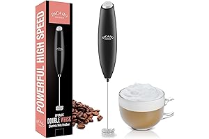 Powerful Milk Frother with Double Whisk Creates Rich Sweet Cream Cold Foam