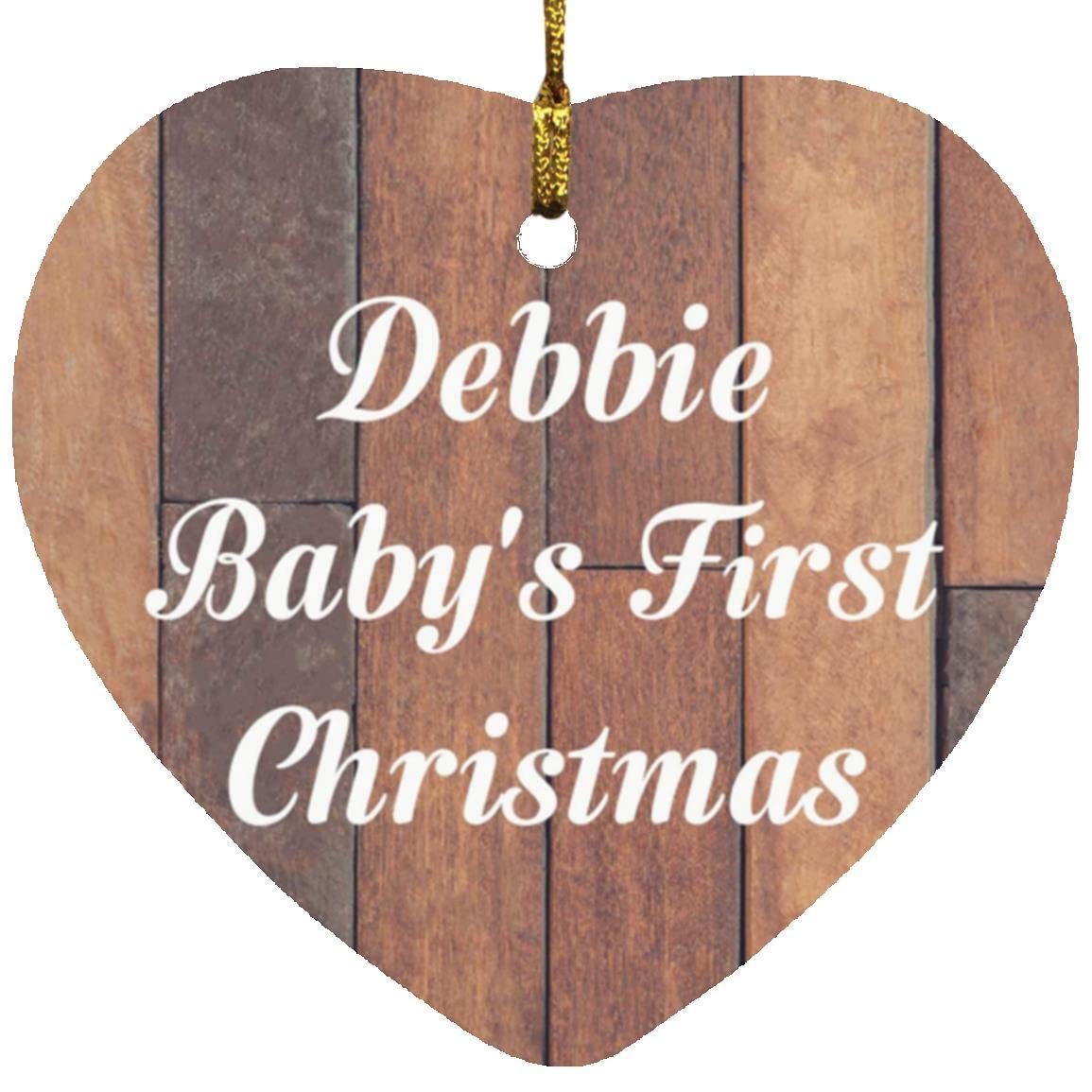 Designsify Christmas Tree Decoration, Debbie Baby's First Christmas, Heart Ornament E, Gifts for Birthday Anniversary Valentines Mom Mothers Fathers Day Party, to Men Women Him Her Friend Mom