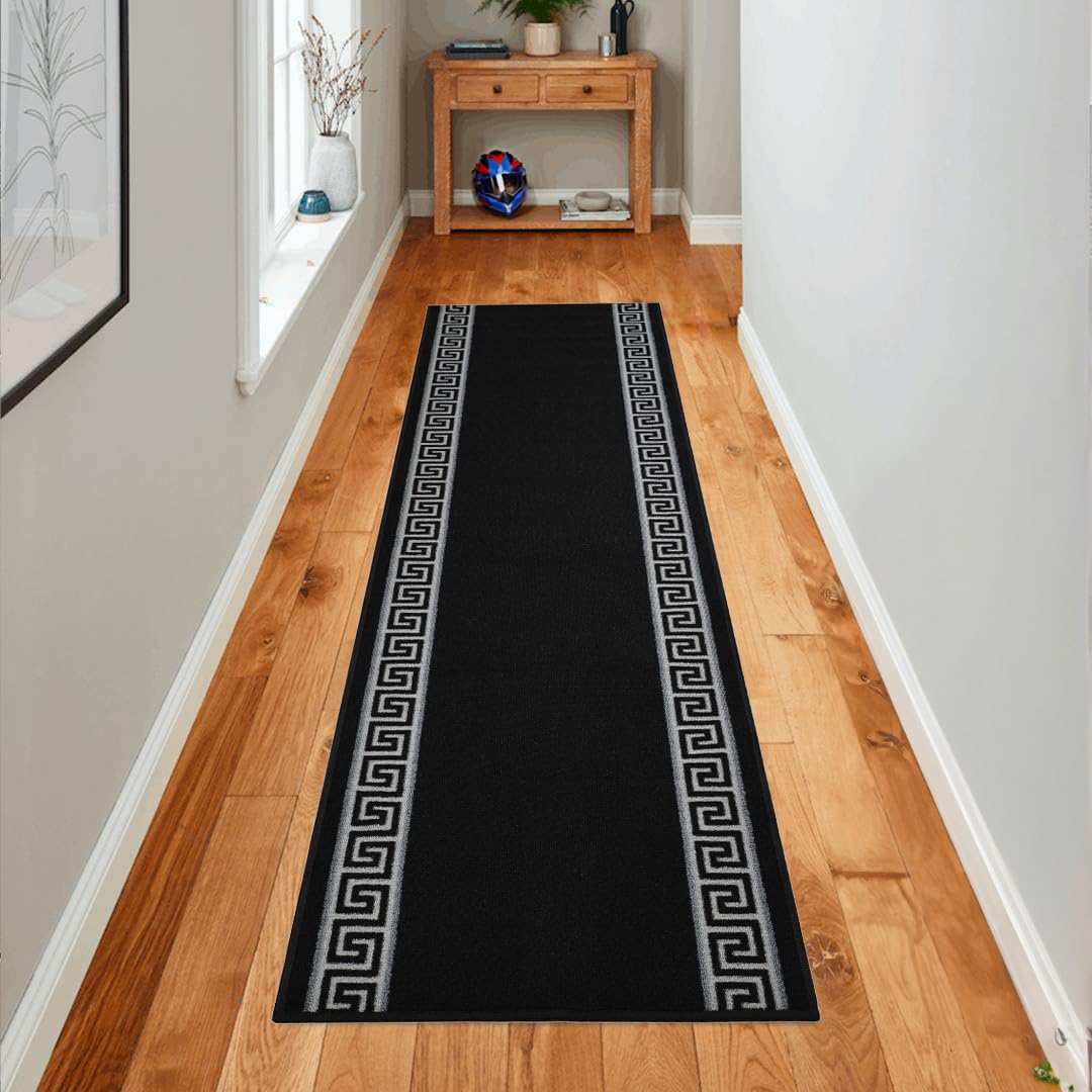 Extra-Long Custom Length Slip-Resistant Runner Rug with Low Pile Absorbent, Stain-Resistant, and Washable. Perfect for Entryways, Hallways, Kitchen