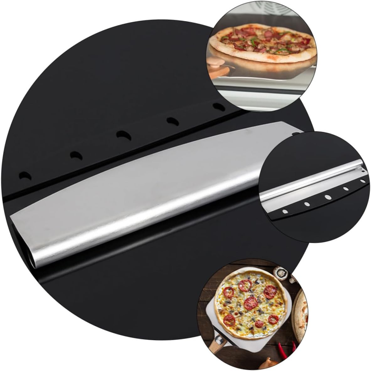IMIKEYA 2Pcs Detachable Pizza Shovel and Cutter with Wooden Handle Easy to Clean Baking Shovel for Pies Pancakes and Cakes Essential Kitchen Utensils for Baking and Serving