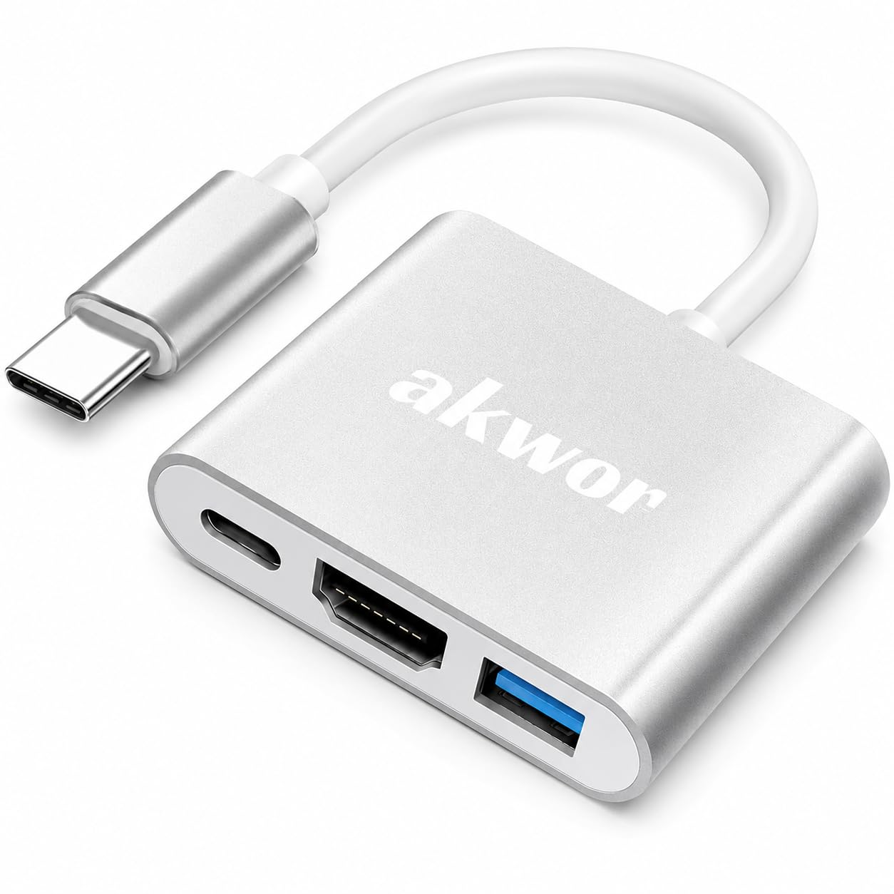 Amazon.com: AKWOR 3 in 1 USB C to HDMI Adapter Multiport, 4K