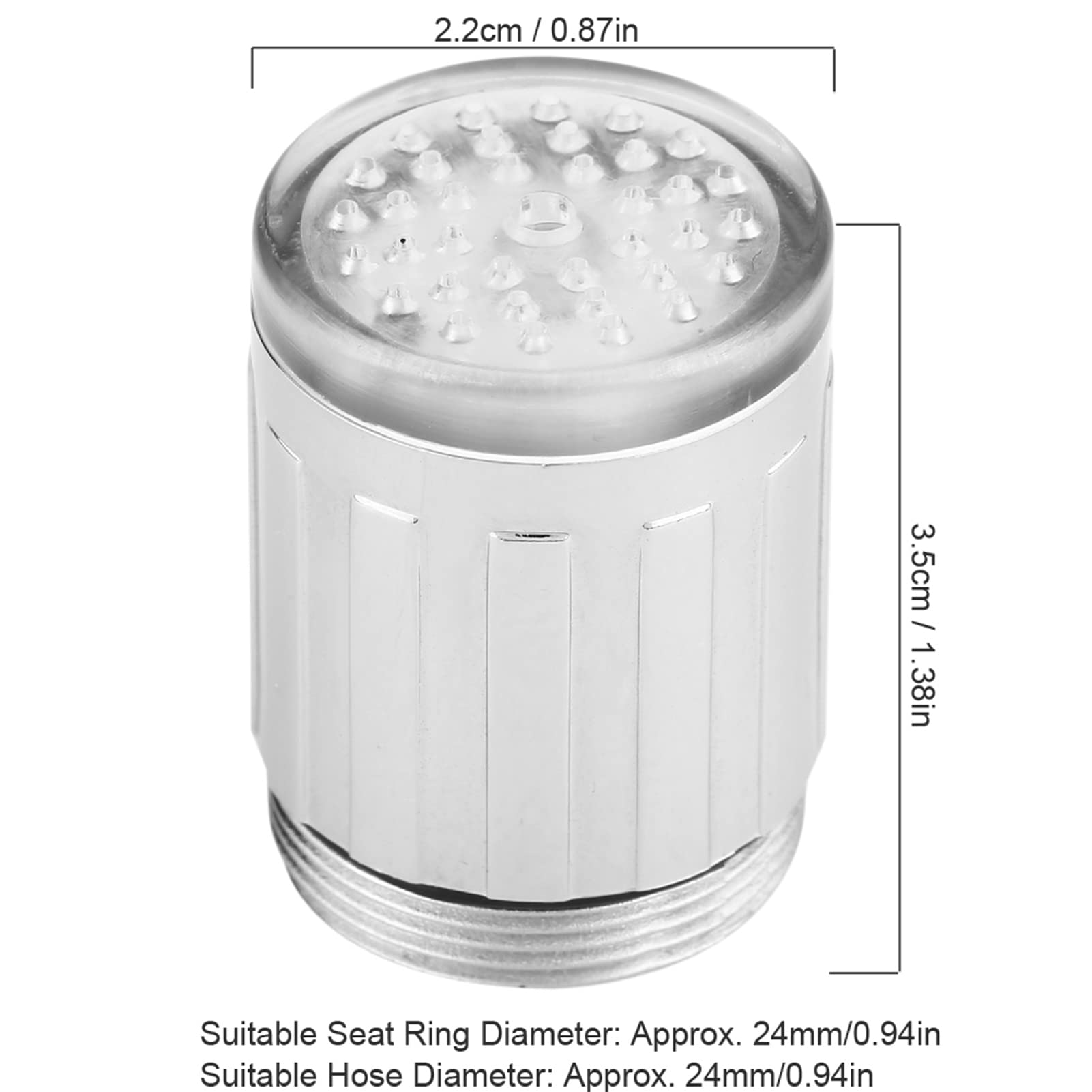 3 Color LED Water Faucet Temperature Sensing Smart Color Pull out Faucet LED Light Tap for Bathroom and — view 6