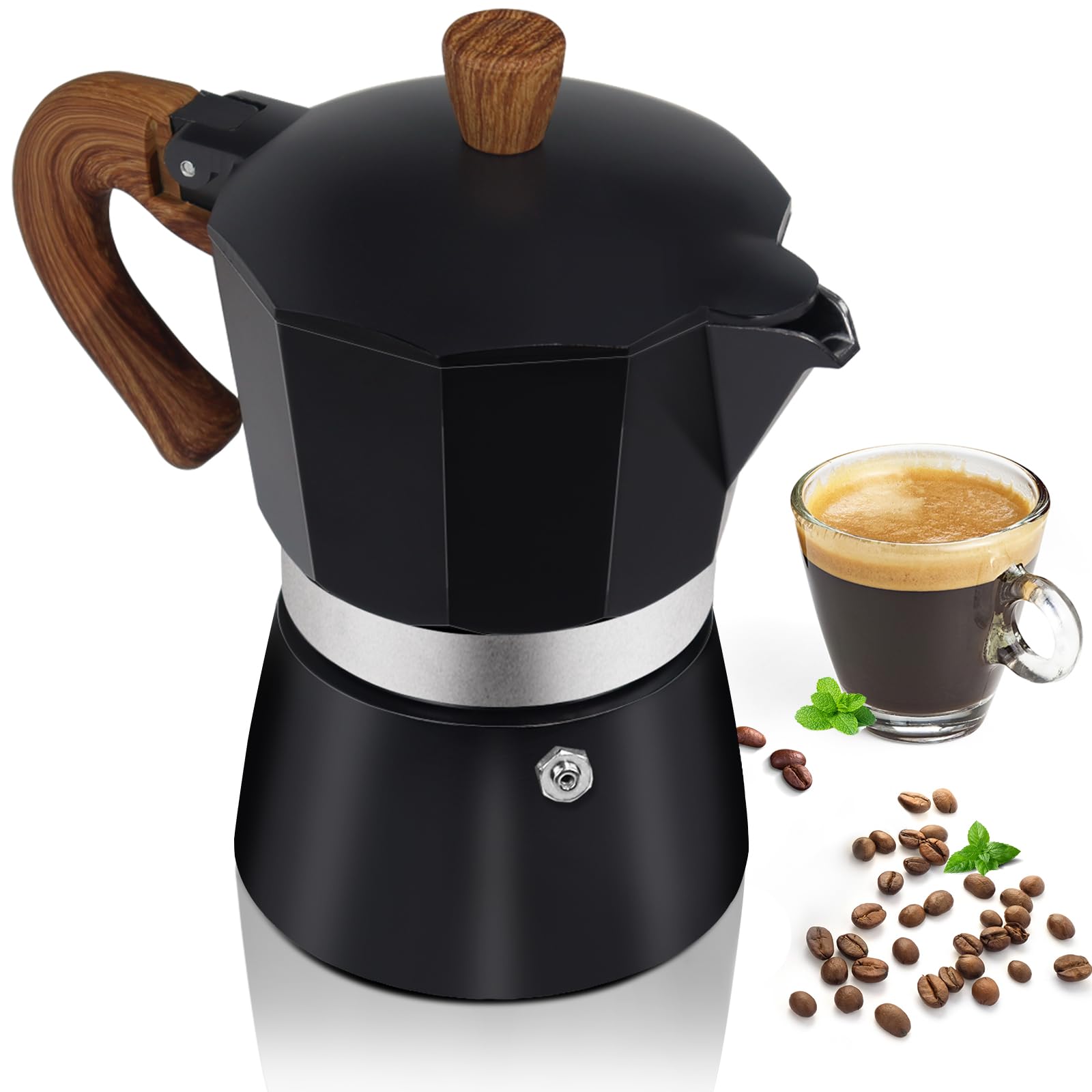 Aluminum 3 Cup 150ml Moka Pot Express Coffee Maker Stovetop