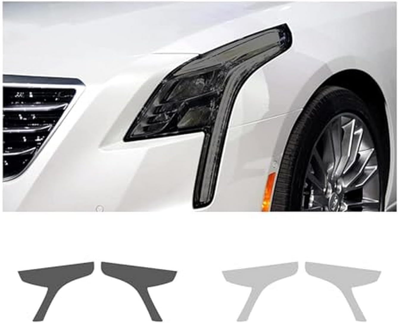 Car Headlight Protective Film Car Headlight Film for Cadillac Ct6 2016-2017 Headlamp Transparent Black TPU Sticker