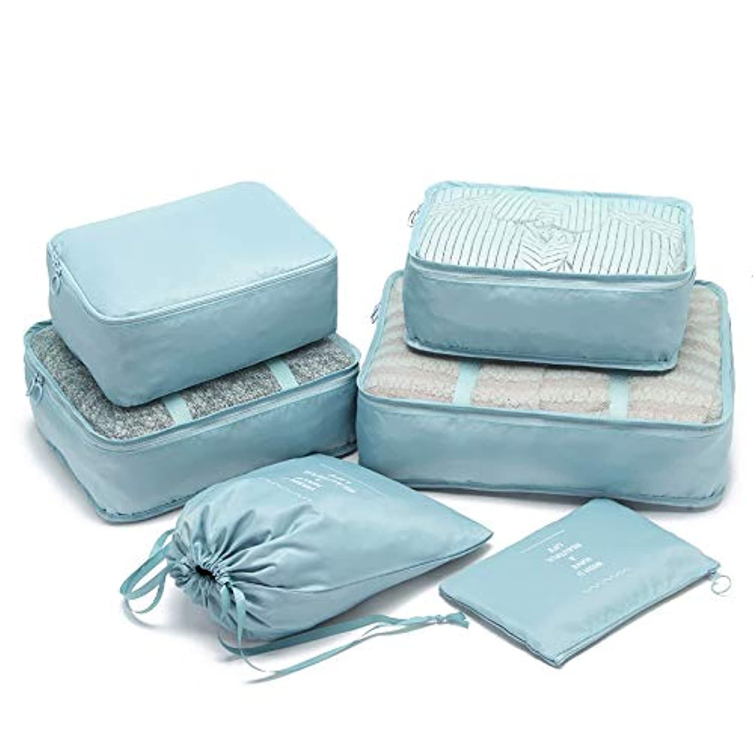 AMERTEERAMERTEER Travel Luggage Organizer for Suitcases, Travel Packing Kit with Clothes Storage Bag & Shoes Bag & Toiletry Bag & Underwear Bag, Storage Bag Laundry Bag Traveling Accessories