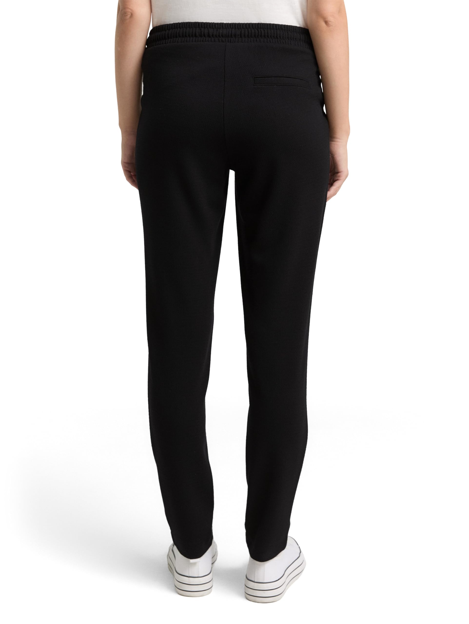 TOM TAILOR Damen Loose Slim Jacquard Hose mit Kordelzug
