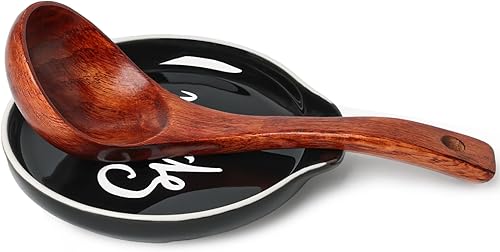 Soporte de cuchara de cerámica para estufa, soporte grande de 5 pulgadas para encimera de cocina, cuchara moderna para granja, soporte de utensilios