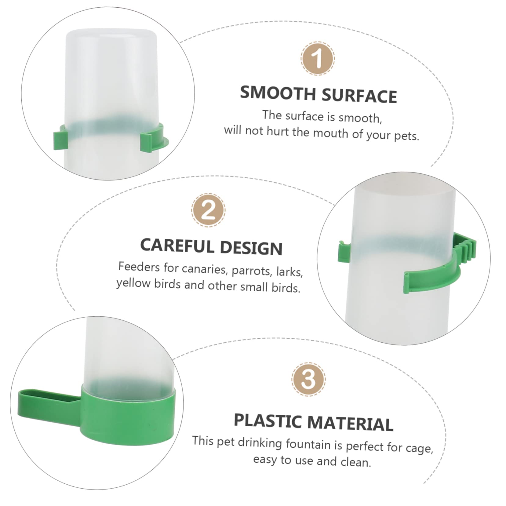 DOITOOL 2juegos Bebedero Automático para Aves Sistema De Agua para Jaulas Material Seguro y Fácil De Usar para Periquitos y Canarios