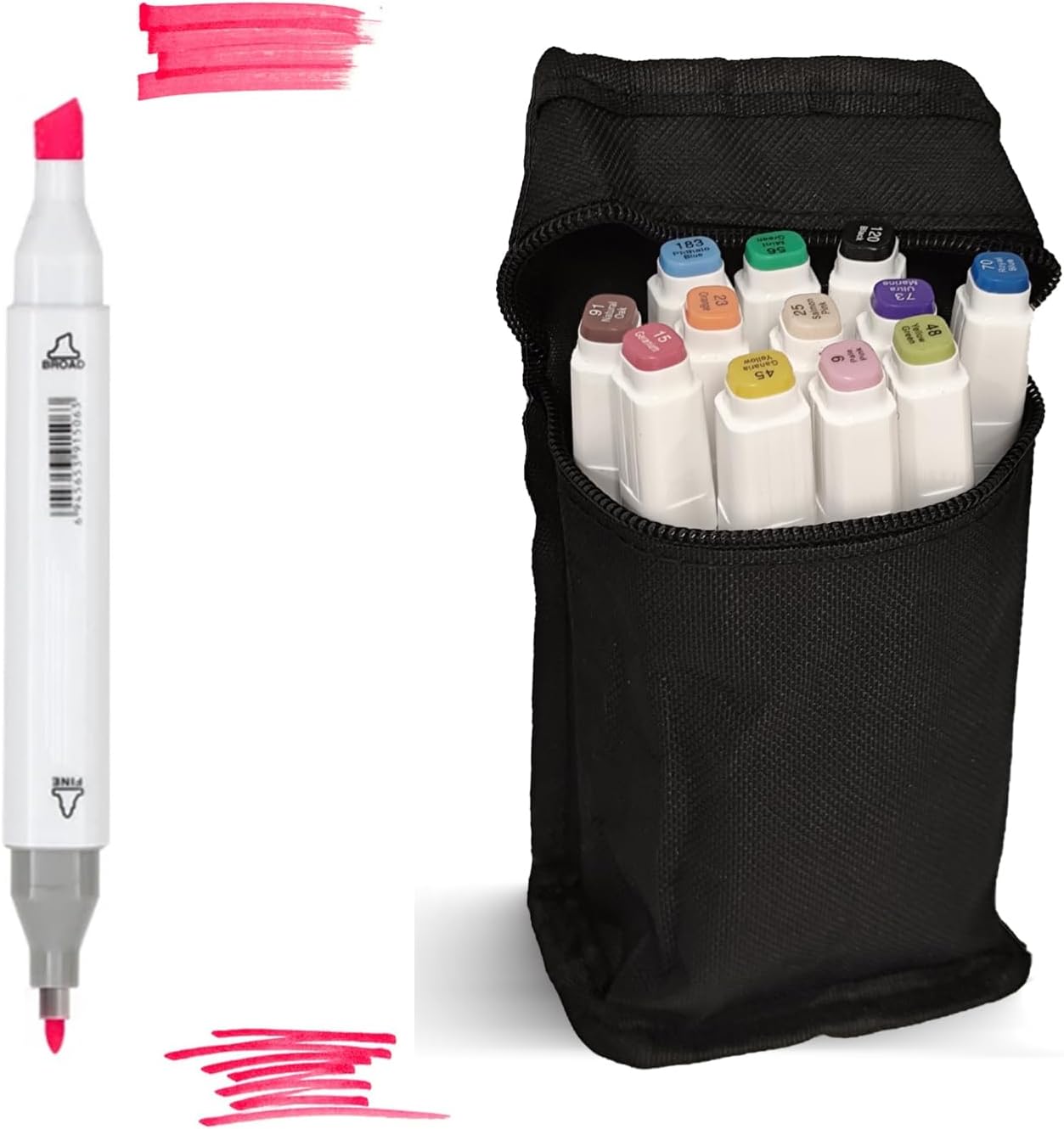 BEMLP 40 Colors Student Marker Set Dual Head Oily Alcoholic Sketch Marker Pen For Draw Animation Manga (40 Color Student Design set)