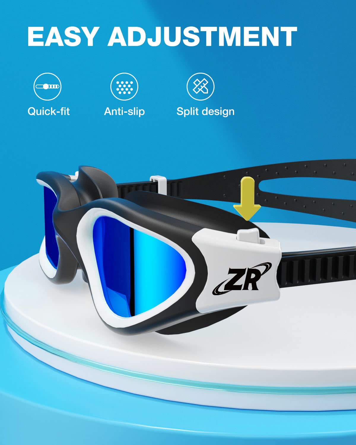 ZIONOR Gogle pływackie dla dzieci, 2 sztuki G1MINI polaryzacyjne gogle pływackie dla dziewcząt i chłopców, ochrona przed promieniowaniem UV, przeciwmgielne, dla dzieci i młodzieży (niebieskie soczewki