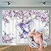 CYLYH 7X5ft Elephant Theme Backdrop Rustic Wood Elephant Backdrop Baby Shower Party Purple Flower Banner Girl Boy Newborn Kids Birthday Cake Table Decoration Banner D511