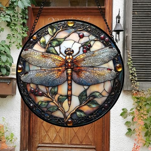 Dragonfly Stained Glass Window Hanging Suncatcher - Image 2
