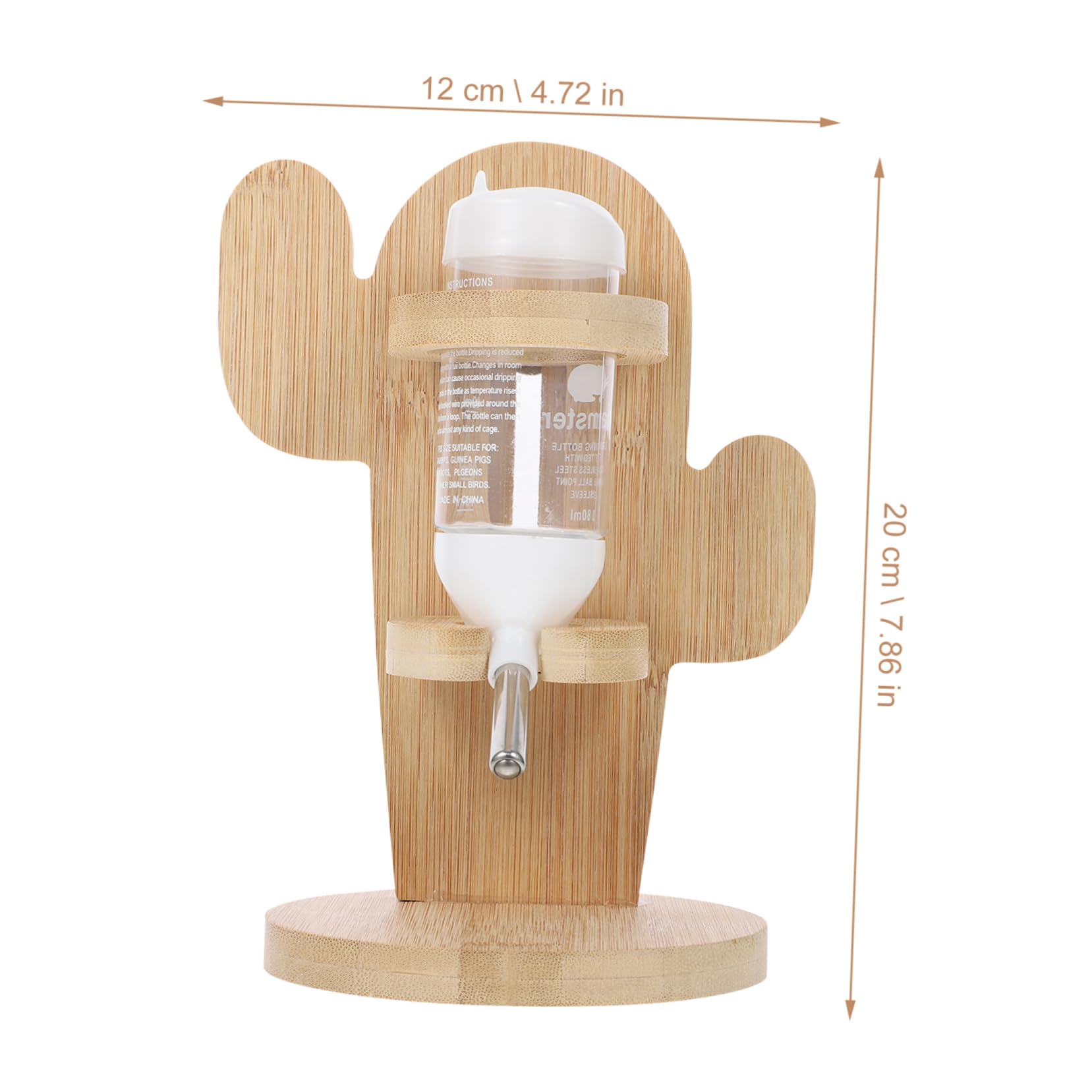 ERINGOGO Abreuvoir pour Chinchilla et Petits Animaux en Bois et Plastique, Bouteille Transparente Résistante à l'usure, Accessoire pour Cages et Fournitures pour Animaux