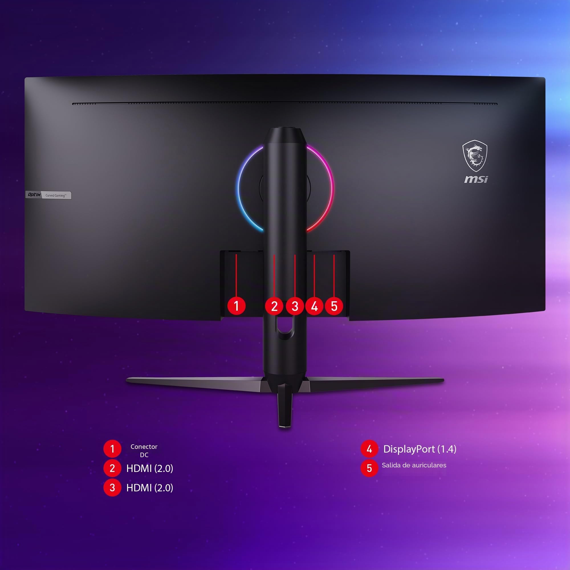 MSI Optix MAG342CQR - Monitor Gaming Curvo 34", VA, UWQHD, 144Hz (3440x1440, Curvatura 1500R, 21:9, Adaptive-Sync, HDR Ready, 300 nits)