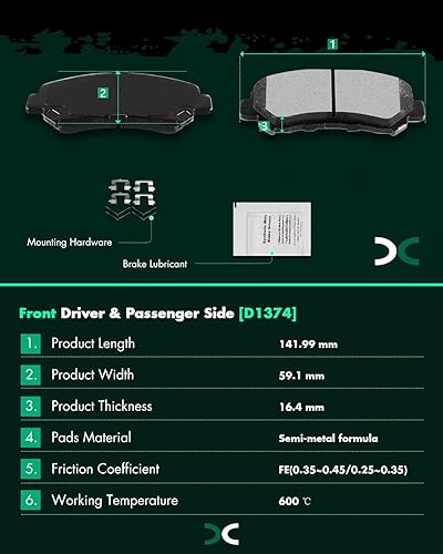 Miniatura 198 de SCITOO D1629 Ceramic Brake Pads Sets Front Fit For Dodge For Durango,For Jeep Grand Cherokee,For Mercedes-Benz