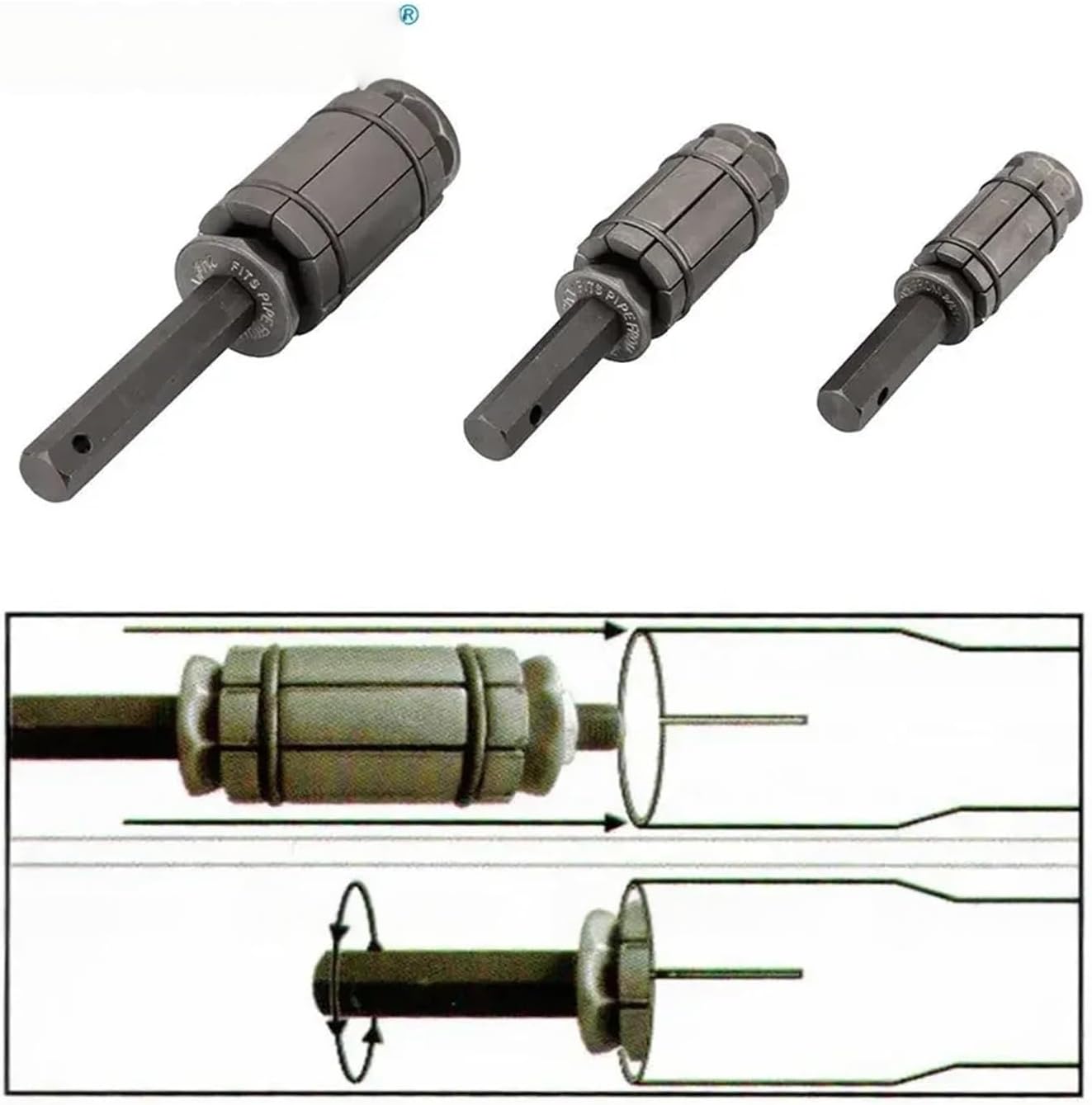 Tail Pipe Expander Tool Set 1-1/8" to 3-1/2" Car Exhaust Tail Tube Spreader Muffler Dent Remover Tool 29-89mm for Most Vehicles
