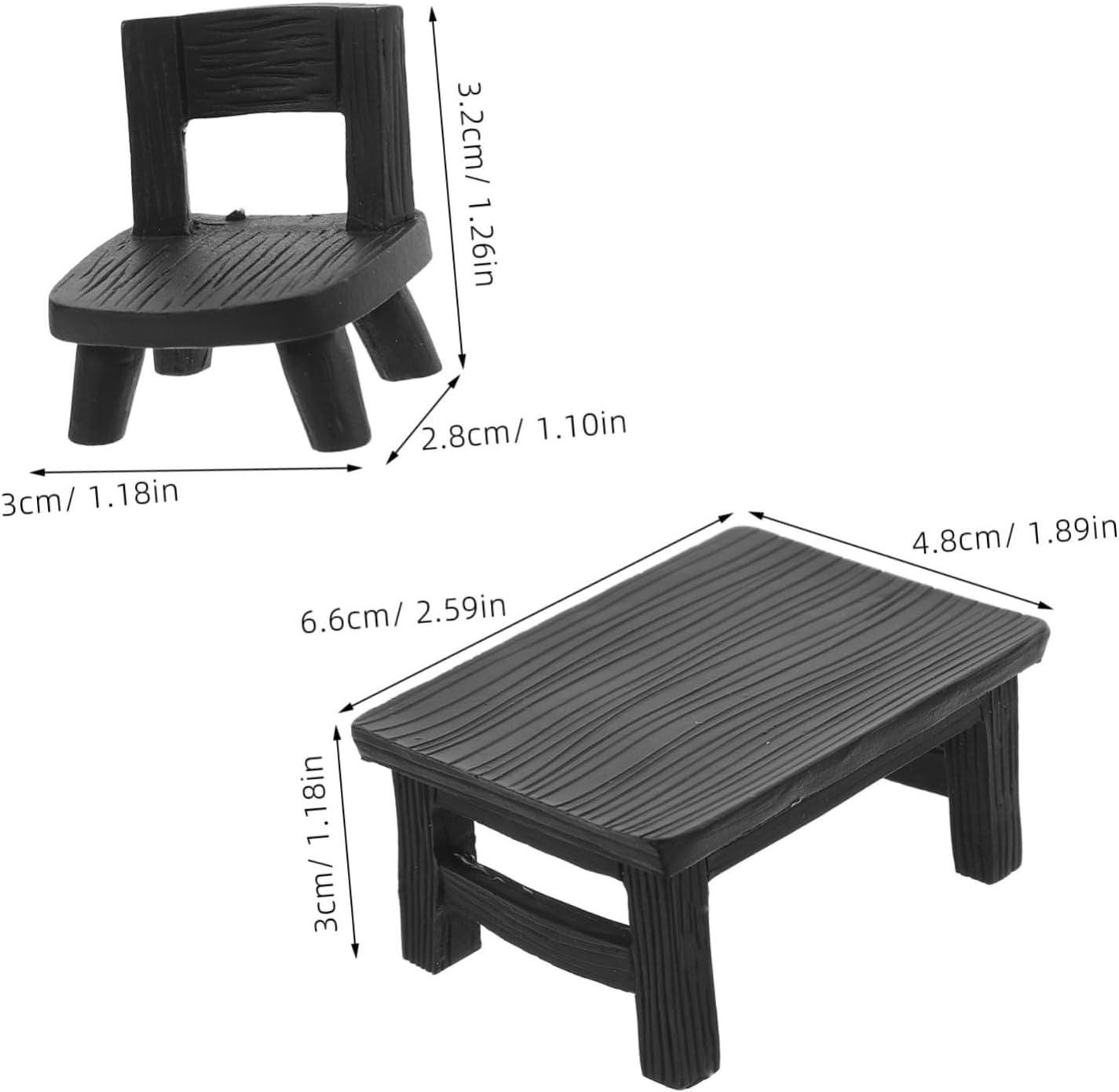Micro Landscape Miniature Furniture Set Resin Table Chairs for Fairy Garden Ornaments DIY Decor for Dollhouse Miniature Village Accessories for Garden Arrangements
