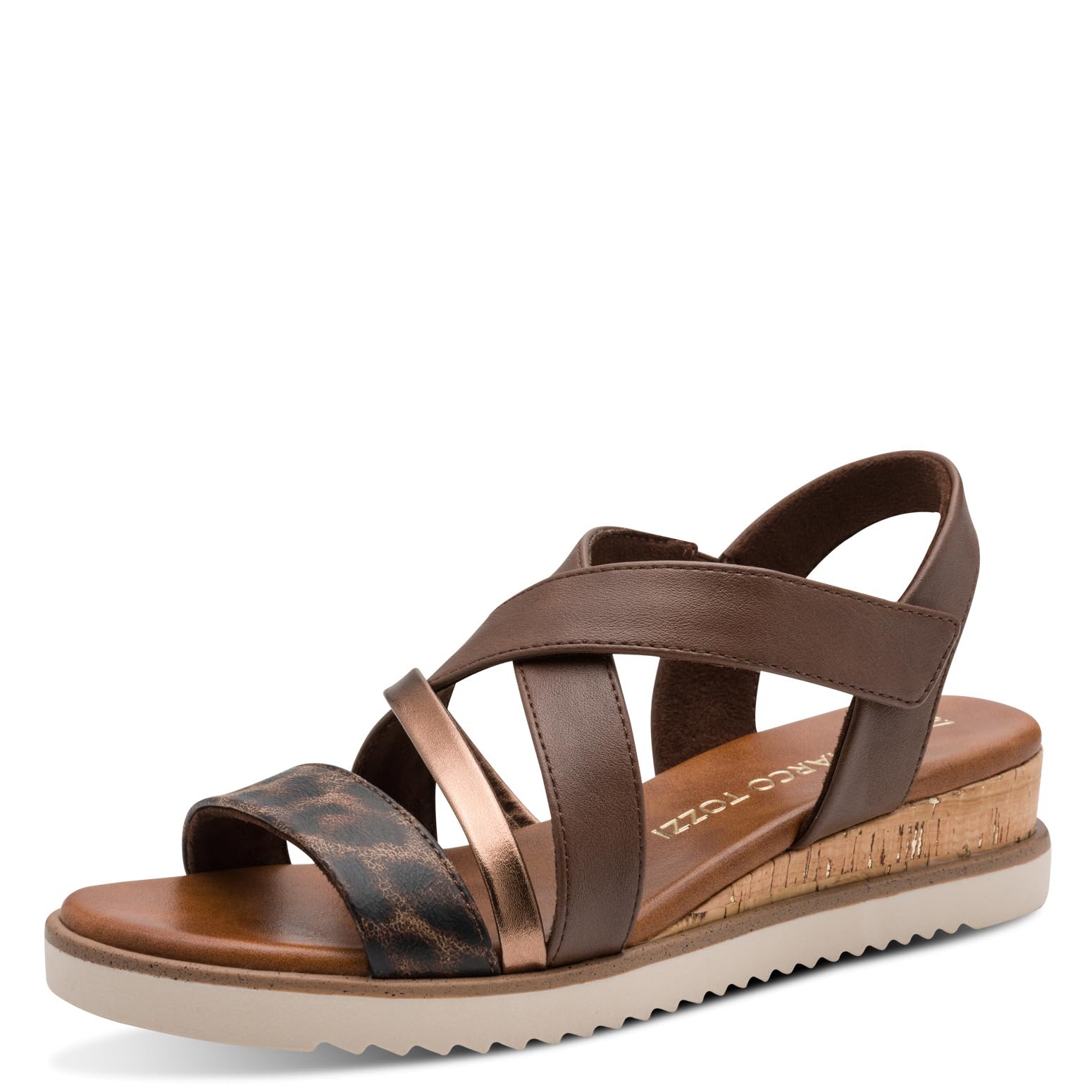 MARCO TOZZI Women Sandal soft Feel Me footbed Vegan soft lining Stylish, brown (MOCCA), 4.5 UK