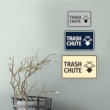 Classic Framed Trash Chute Sign (Blue) - Large : Amazon.ca: Home