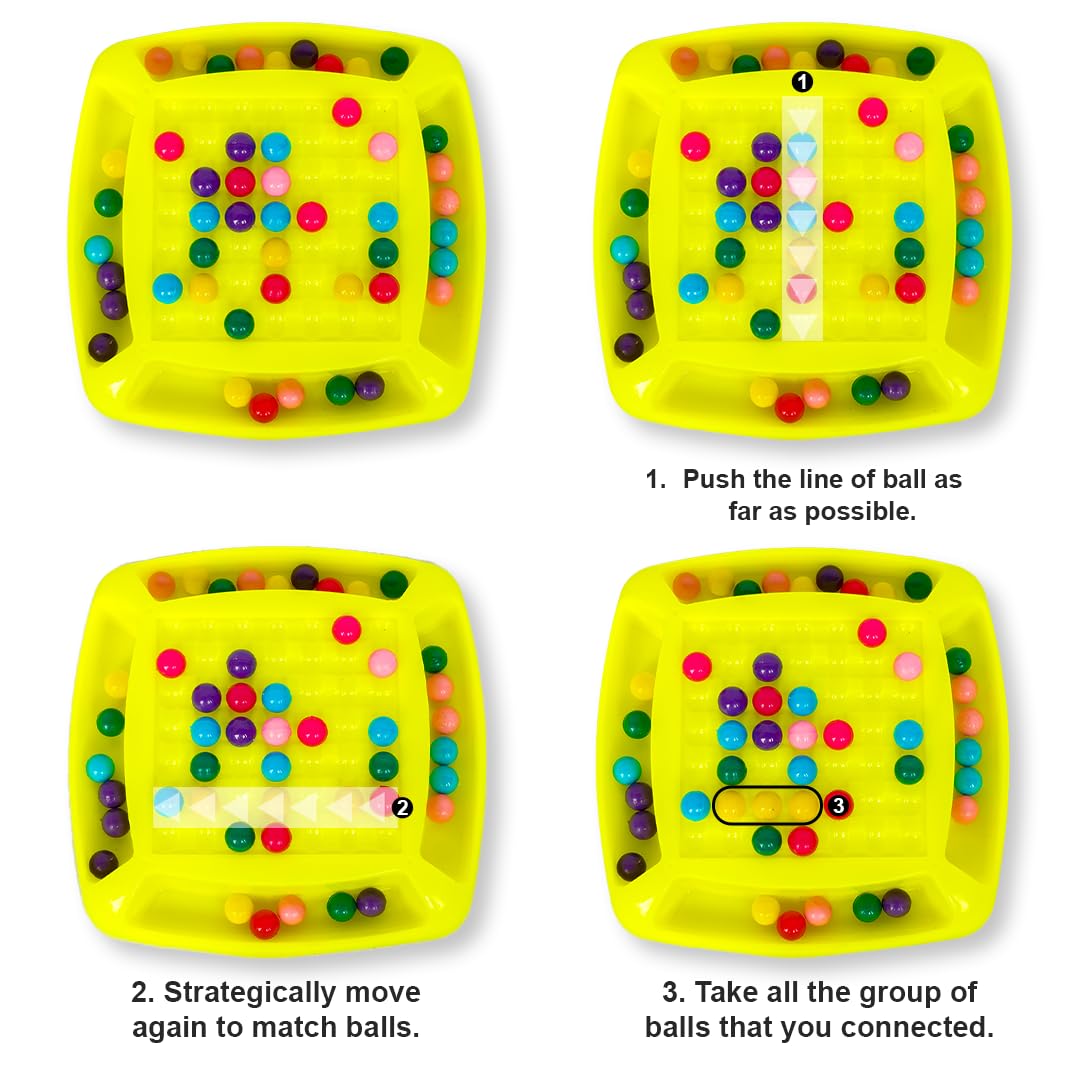 RATNA'S Double Trouble Mini Rainbow Ball Game, 48 Colourful Balls, 6 Colours, Ages 5+, Board Game, Travel & Pocket Game for 2-4 Players - Image 2 thumbnail