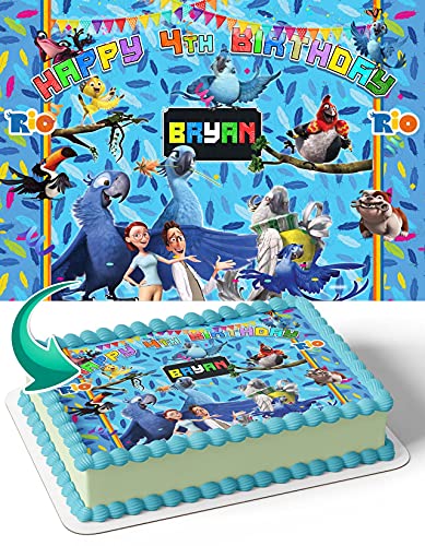 Rio Birds Movie Edible Cake Image Topper Personalized Birthday Cake