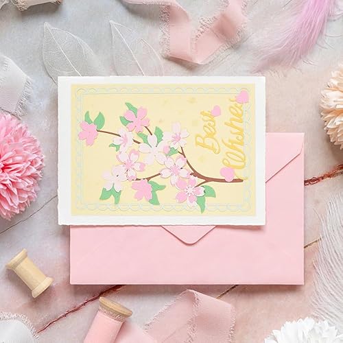 Miniatura 5 de Troqueles de corte de flores, letras de agradecimiento para hacer tarjetas, ramas de metal, troqueladoras de metal, marco rectangular, plantillas de