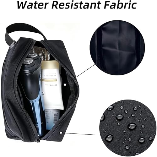 HFLYJPYW Toiletry Bag for Men, Travel Toiletry Organizer Kit Water-resistant Shaving Bag for Toiletries Accessories, Door Room Essentials, Black-medium (Black) — view 5