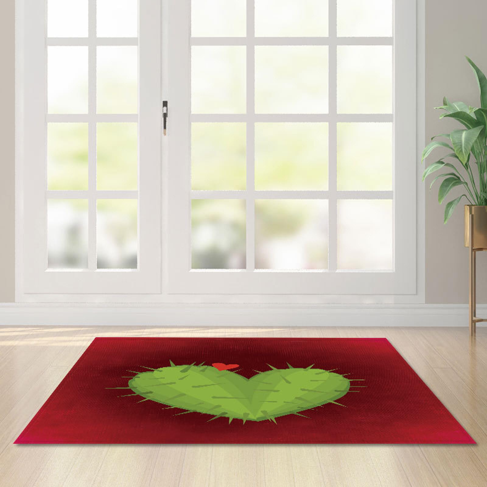 Paillasson extérieur intérieur plantes colorées pour entrée de maison